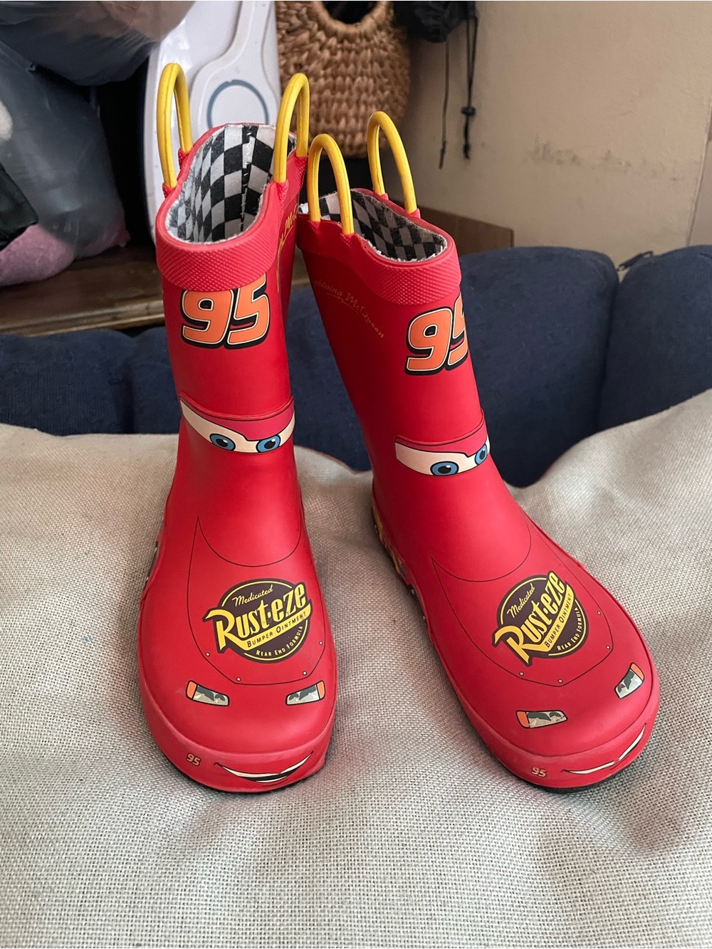Disney Kids Red Lightning McQueen Rain Boots